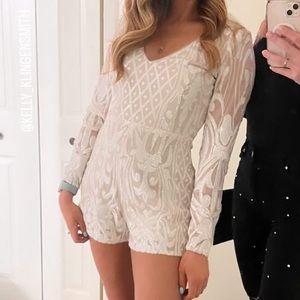 White sparkle romper